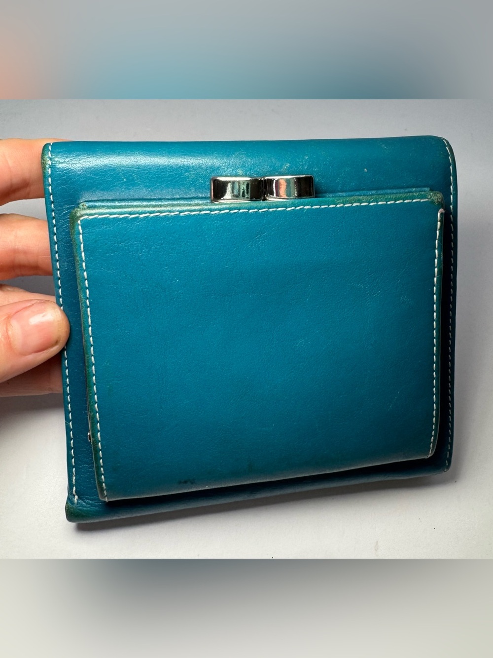 Kate Landry Genuine Leather Kiss-Lock Wallet